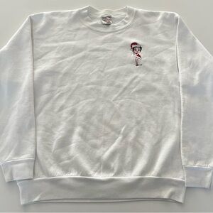 Vintage Betty Boop White Graphic Crewneck Sweater